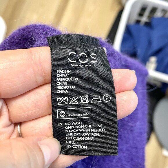 COS Alpaca Wool Cozy Soft Pullover Long Sleeve Sweater Purple size Medium - Picture 6 of 7